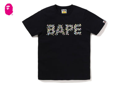 BAPE BLING STAR GLITTER BAPE LOGO TEE