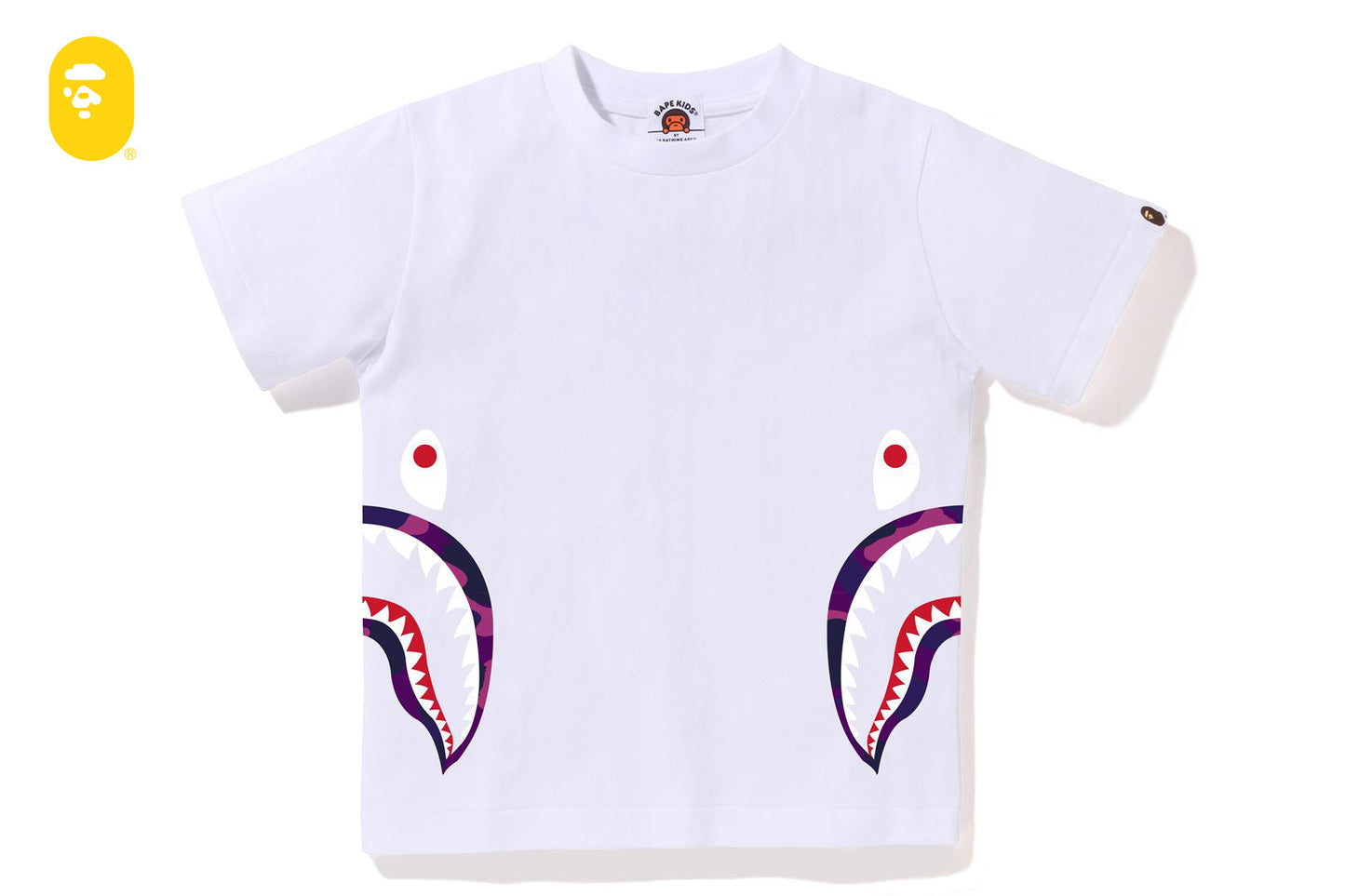 BAPE 彩色迷彩側面鯊魚T恤