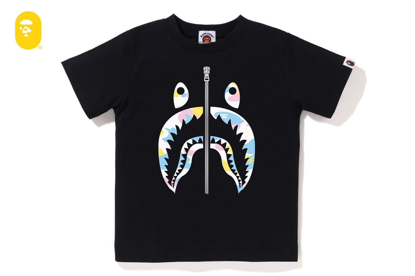 BAPE NEW MULTI CAMO SHARK TEE