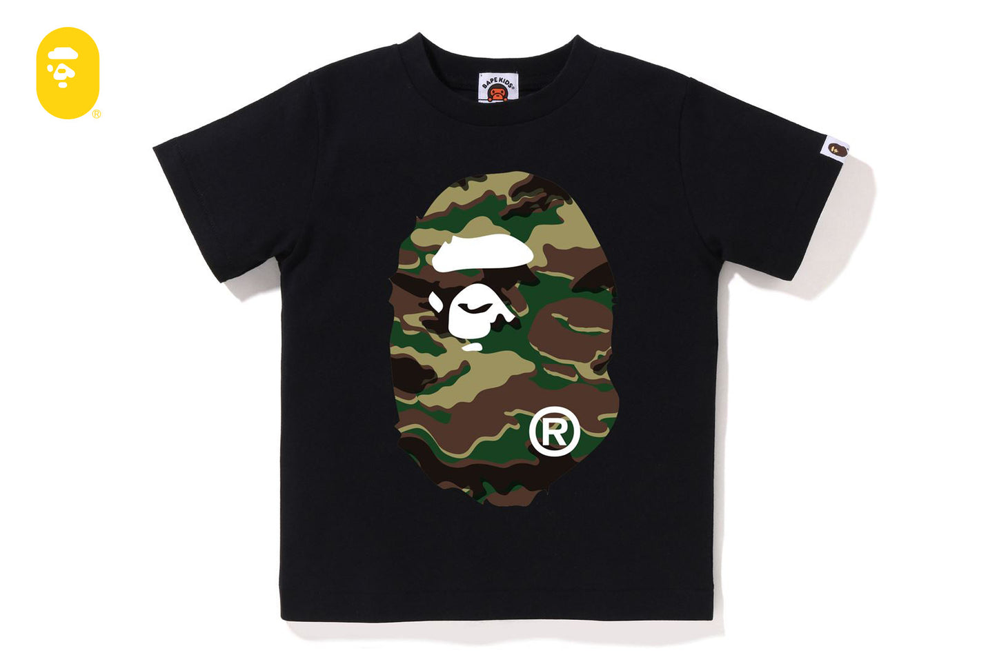 BAPE GLITCH WOODLAND CAMO BIG APE HEAD TEE