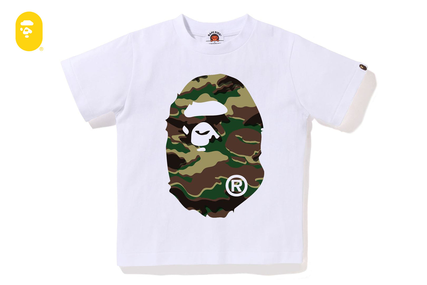 BAPE GLITCH WOODLAND CAMO BIG APE HEAD TEE