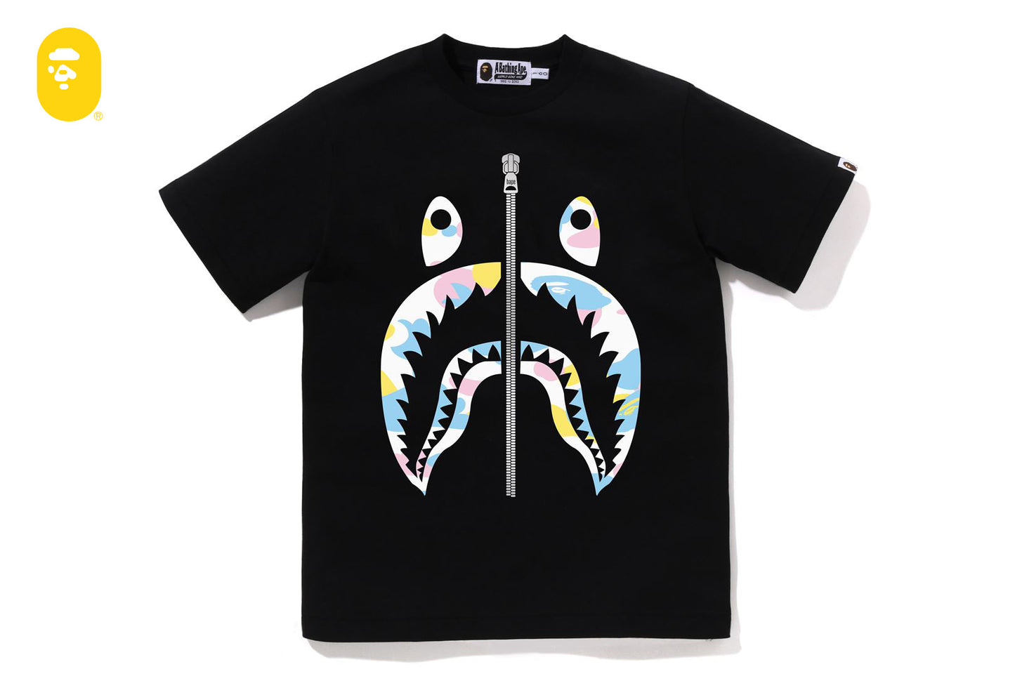 BAPE NEW MULTI CAMO SHARK TEE