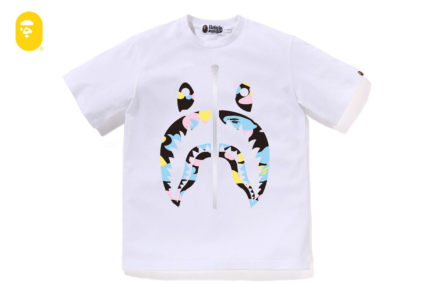 BAPE NEW MULTI CAMO SHARK TEE