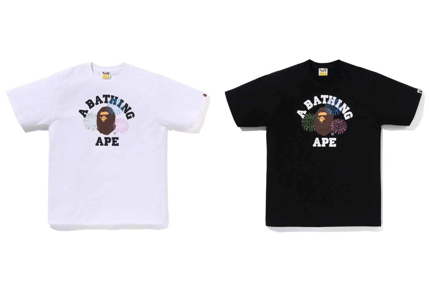 BAPE APE HEAD FIREWORK COLLEGE TEE