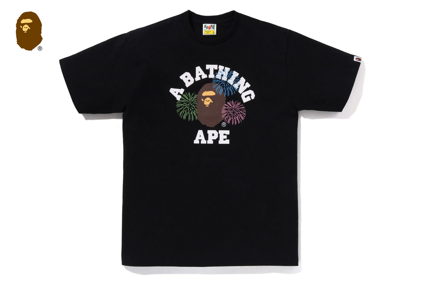 BAPE APE HEAD FIREWORK COLLEGE TEE