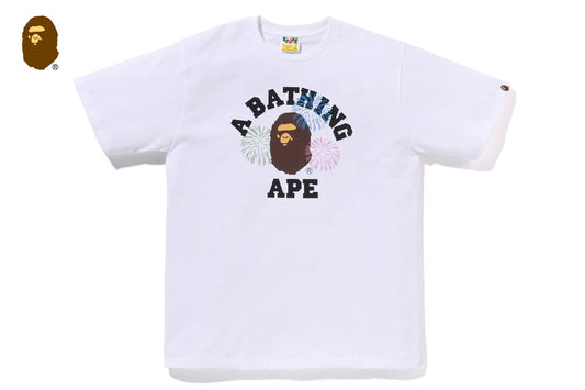 BAPE APE HEAD FIREWORK COLLEGE TEE