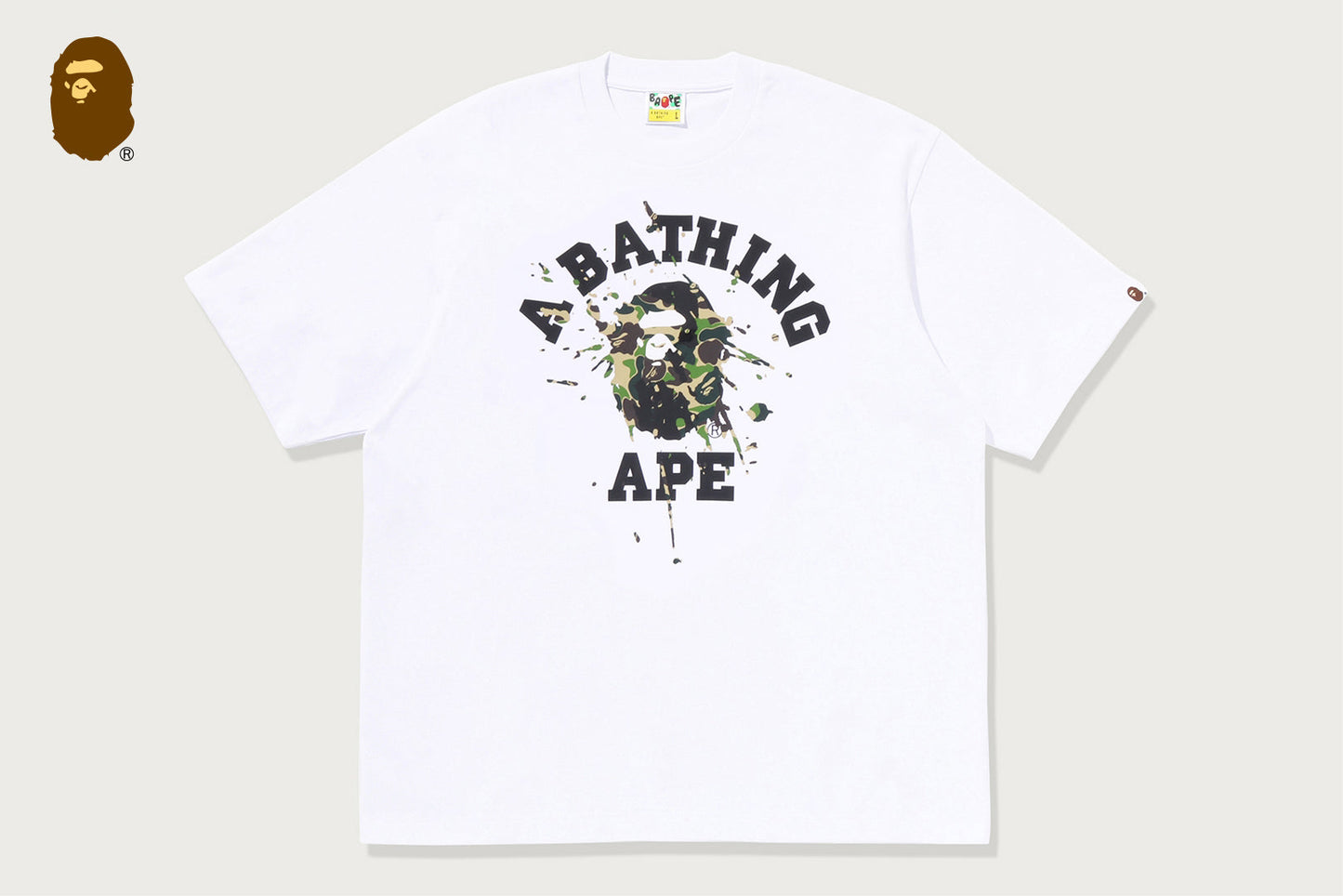 BAPE ABC CAMO SPLASH COLLEGE RELAXED FIT TEE