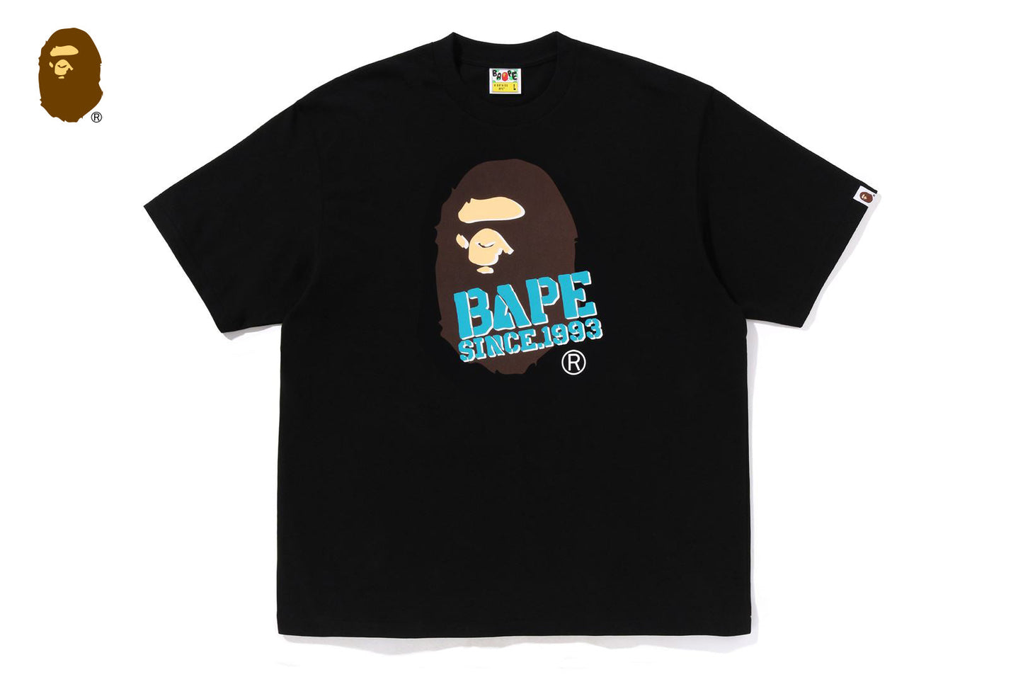 BAPE STENCIL FONT APE HEAD RELAXED FIT TEE