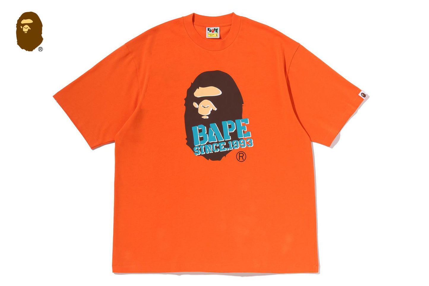 BAPE STENCIL FONT APE HEAD RELAXED FIT TEE