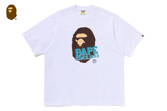 BAPE STENCIL FONT APE HEAD RELAXED FIT TEE