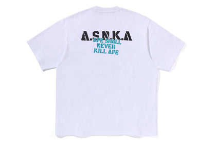 BAPE STENCIL FONT APE HEAD RELAXED FIT TEE