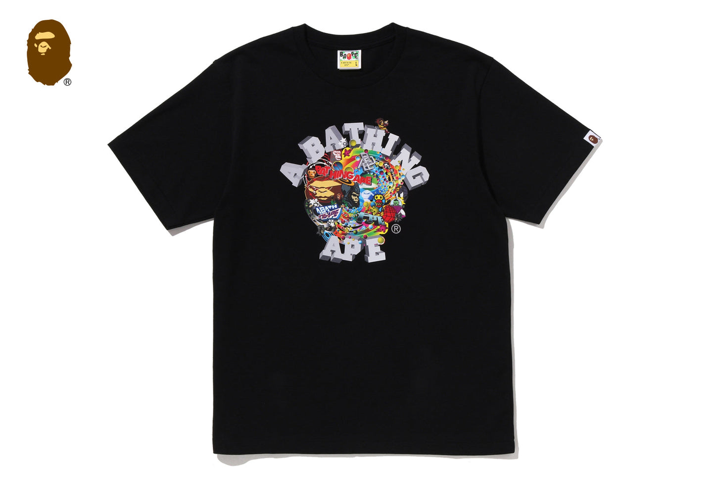 BAPE COLORFUL 3D GRAPHIC COLLEGE TEE