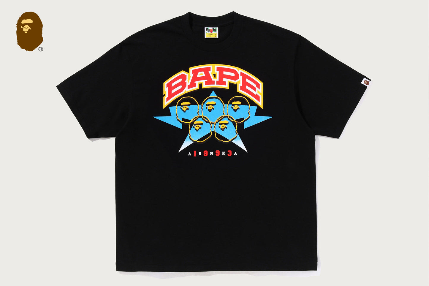 BAPE TWIN STA SPORT COLLEGE 寬鬆版短袖T恤
