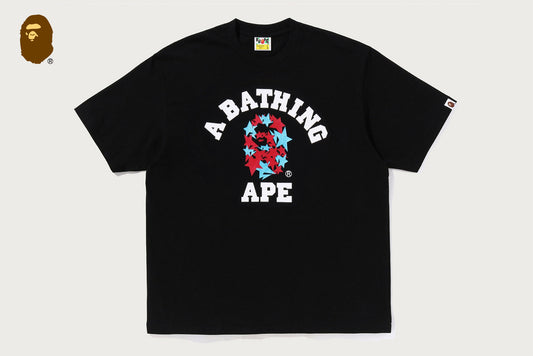 BAPE METALLIC BAPE STA COLLEGE RELAXED FIT TEE