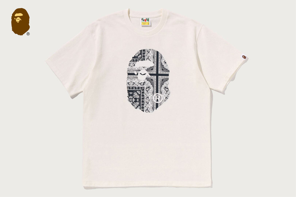 BAPE PAISLEY PATTERN APE HEAD TEE