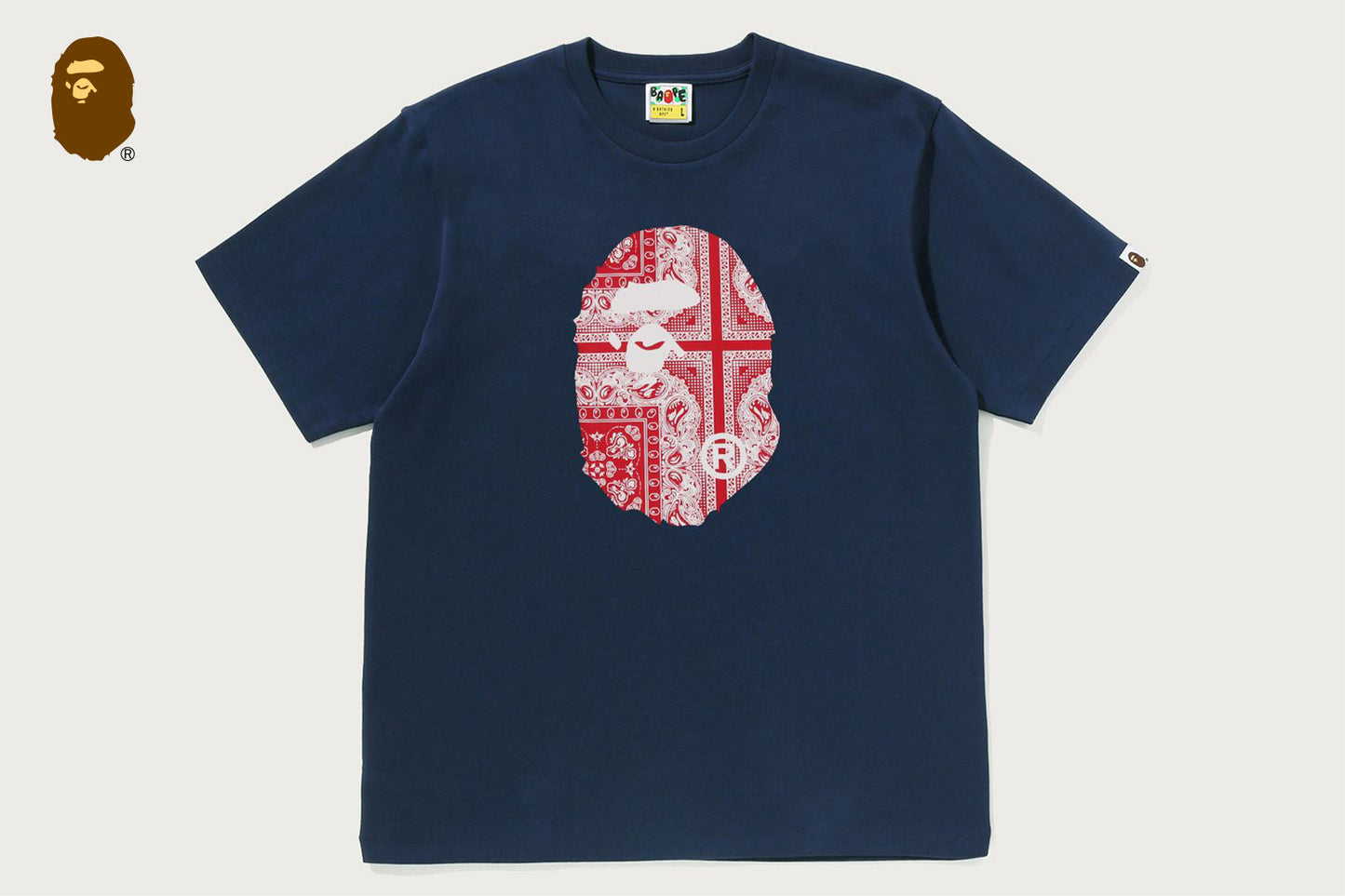 BAPE PAISLEY PATTERN APE HEAD TEE
