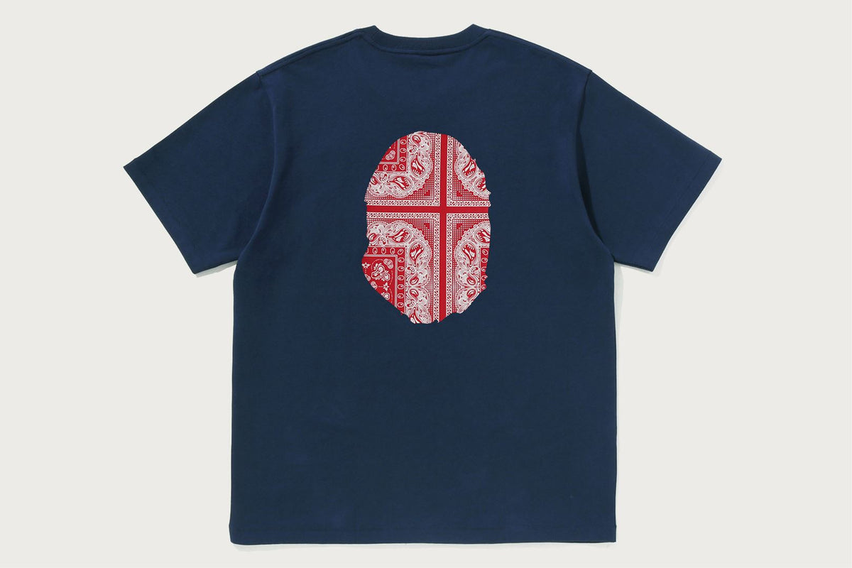 BAPE PAISLEY PATTERN APE HEAD TEE