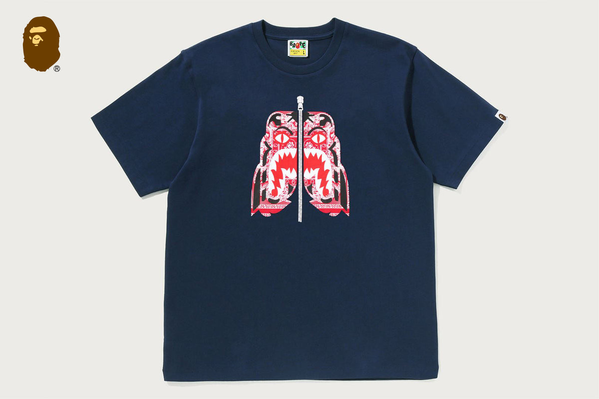 BAPE PAISLEY PATTERN TIGER FACE TEE