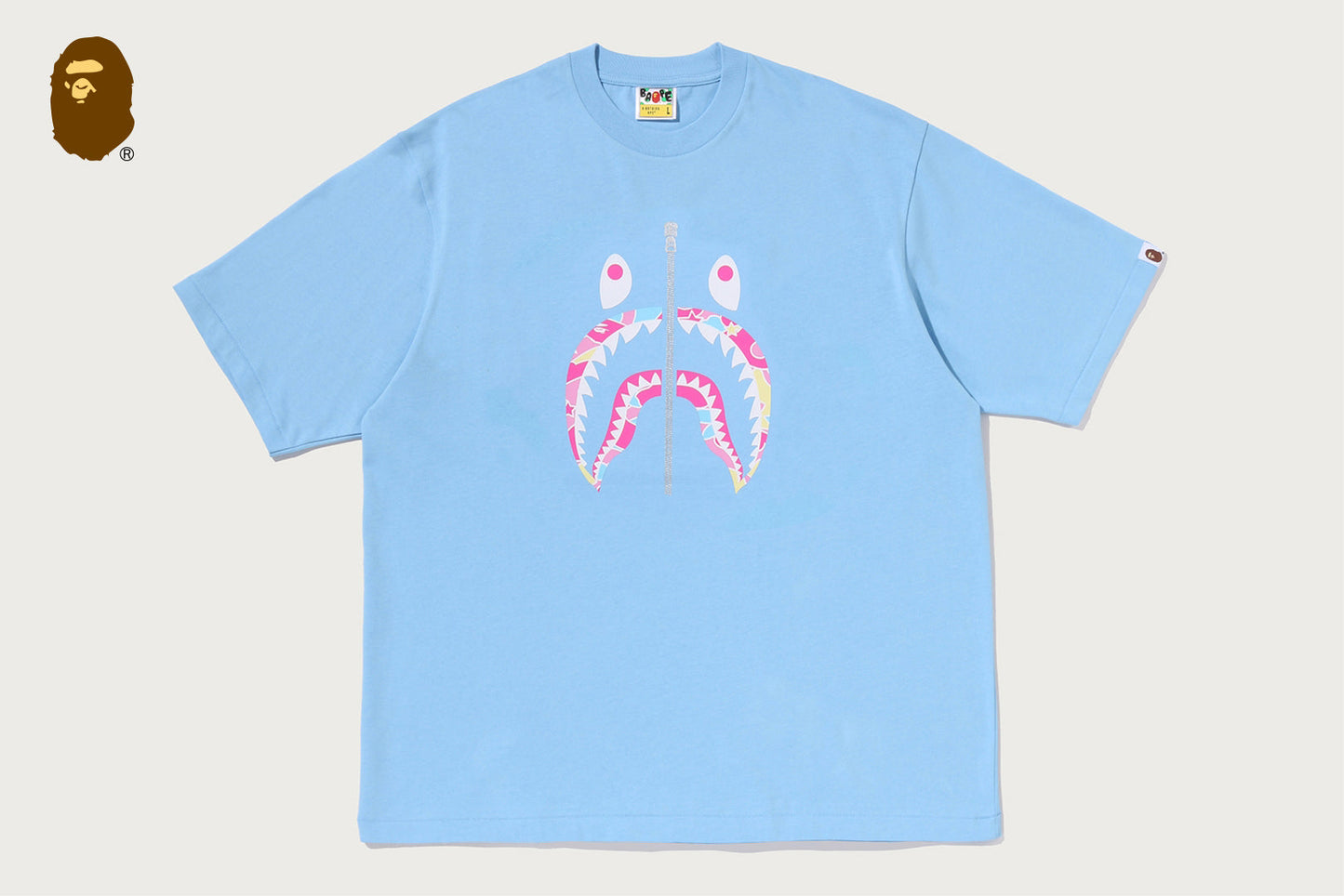 BAPE STA CAMO SHARK FACE RELAXED FIT TEE