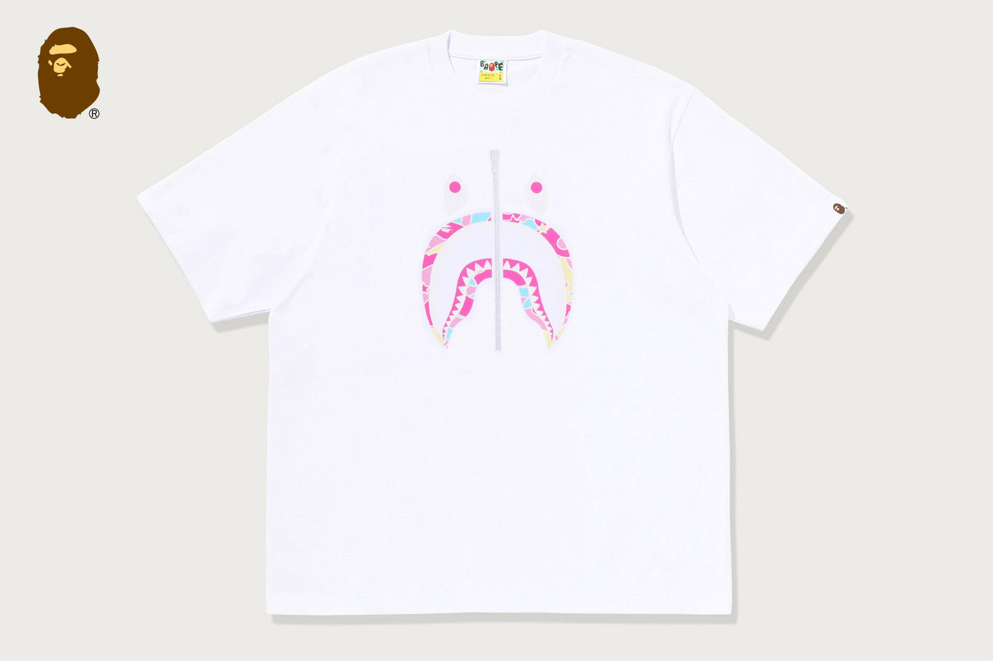 BAPE STA CAMO SHARK FACE RELAXED FIT TEE