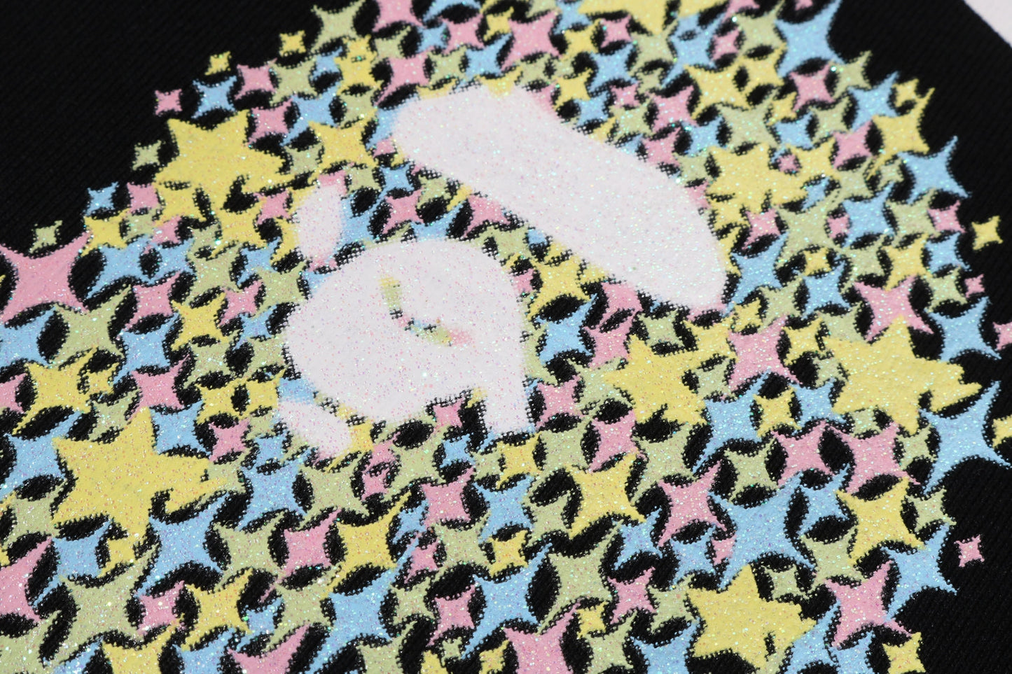 BAPE BLING STAR GLITTER COLLEGE TEE