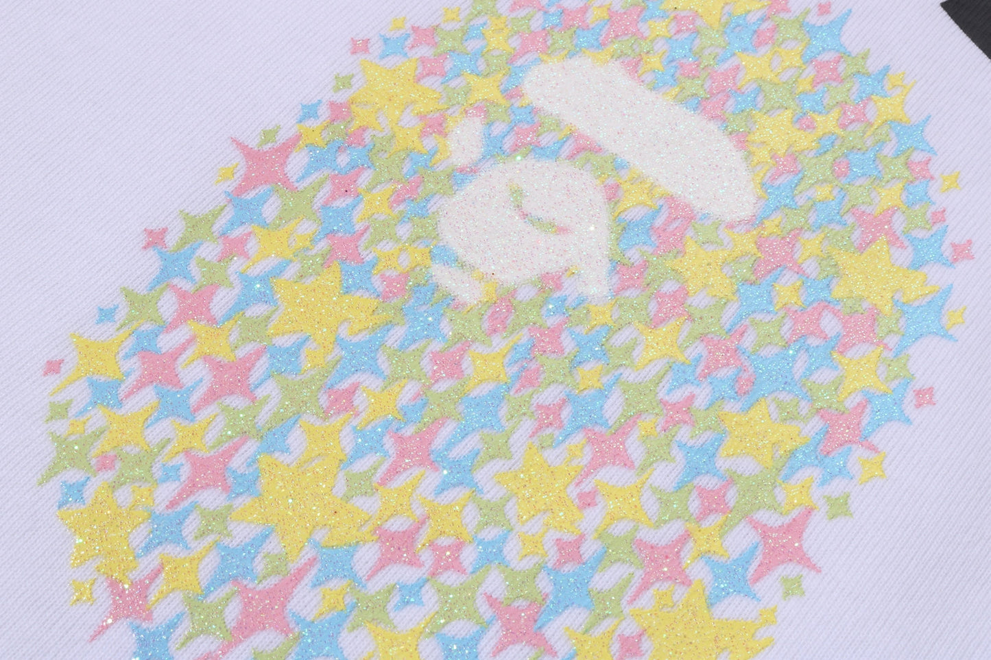 BAPE BLING STAR GLITTER COLLEGE TEE