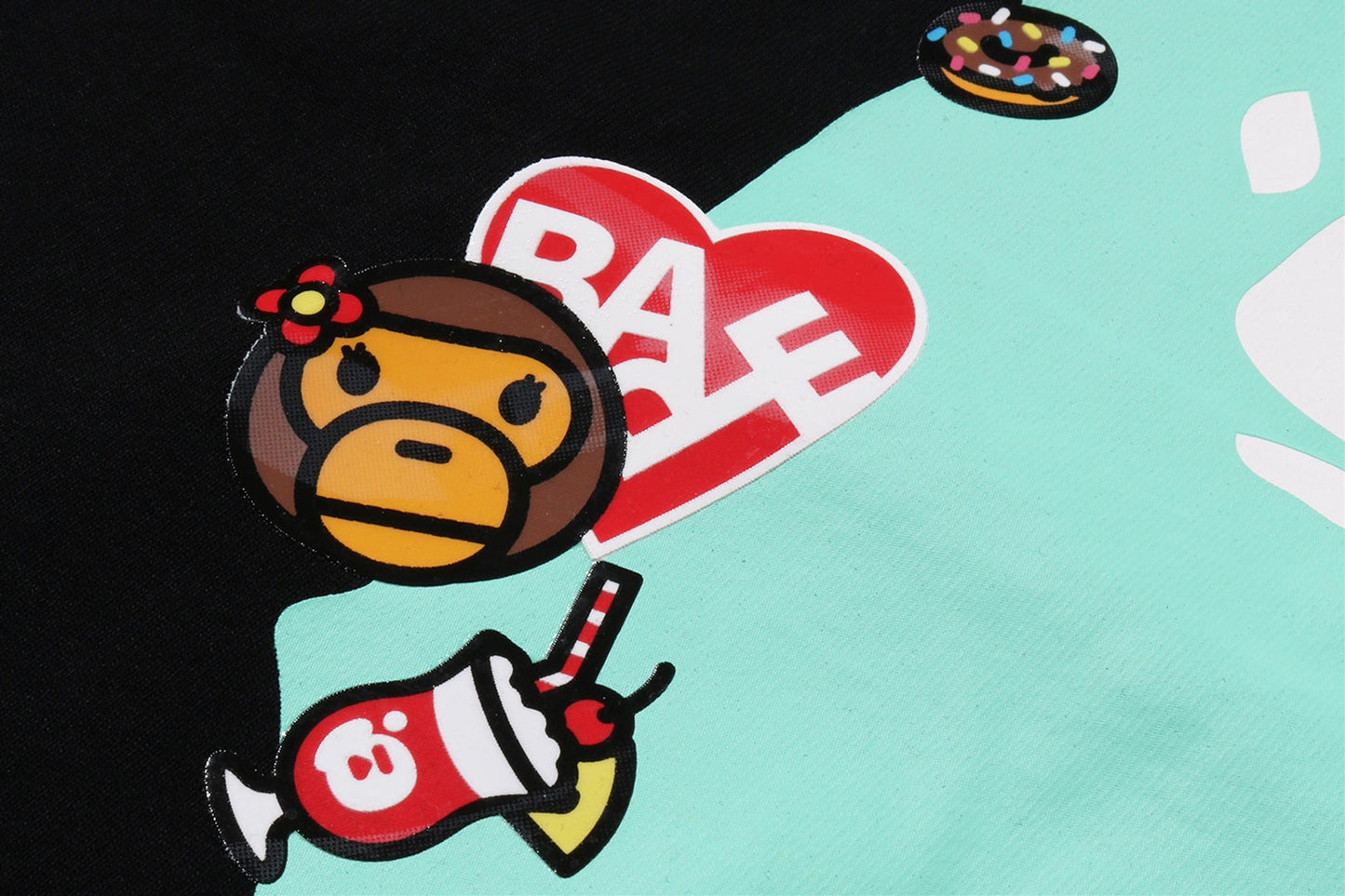 BAPE STICKERS ON APE HEAD TEE