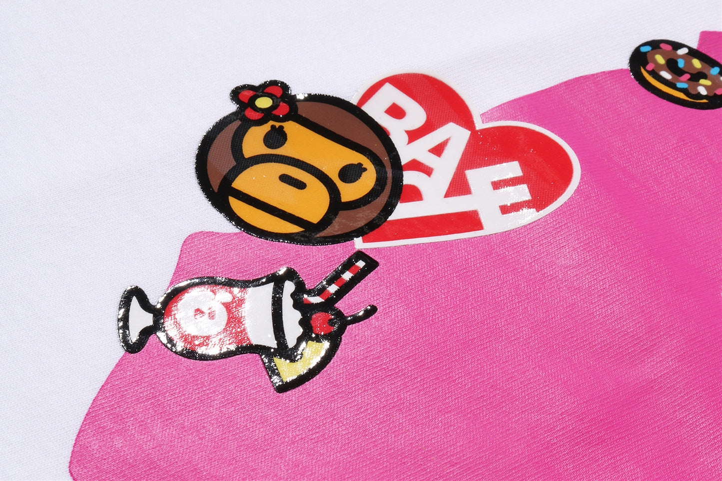BAPE STICKERS ON APE HEAD TEE
