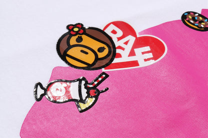 BAPE STICKERS ON APE HEAD TEE