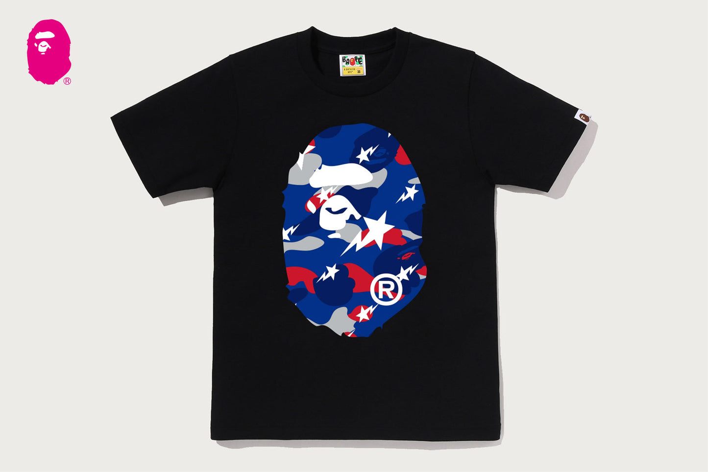 BAPE STA STRIKE CAMO BIG APE HEAD TEE