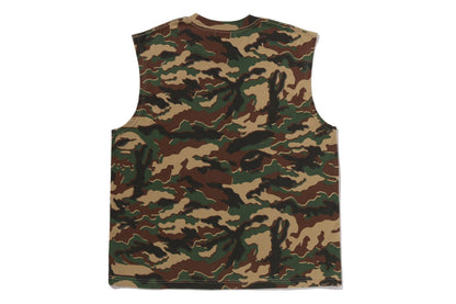 BAPE GLITCH WOODLAND CAMO 重洗浴衣風格短版背心