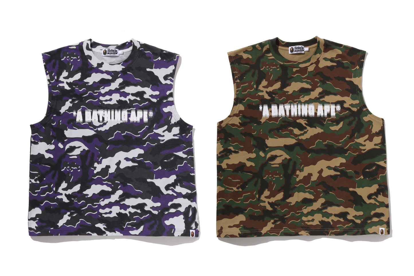 BAPE GLITCH WOODLAND CAMO 重洗浴衣風格短版背心