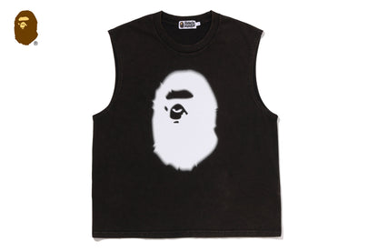 BAPE HEAVY WASH APE HEAD CROPPED FIT TANK TOP