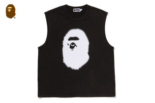 BAPE HEAVY WASH APE HEAD CROPPED FIT TANK TOP