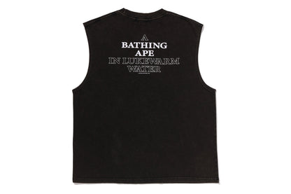 BAPE HEAVY WASH APE HEAD CROPPED FIT TANK TOP