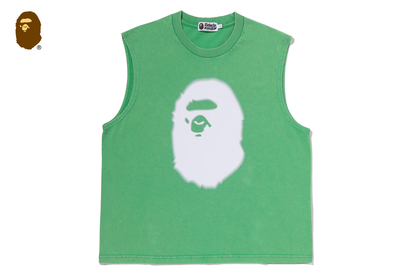 BAPE HEAVY WASH APE HEAD CROPPED FIT TANK TOP