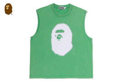 BAPE HEAVY WASH APE HEAD CROPPED FIT TANK TOP