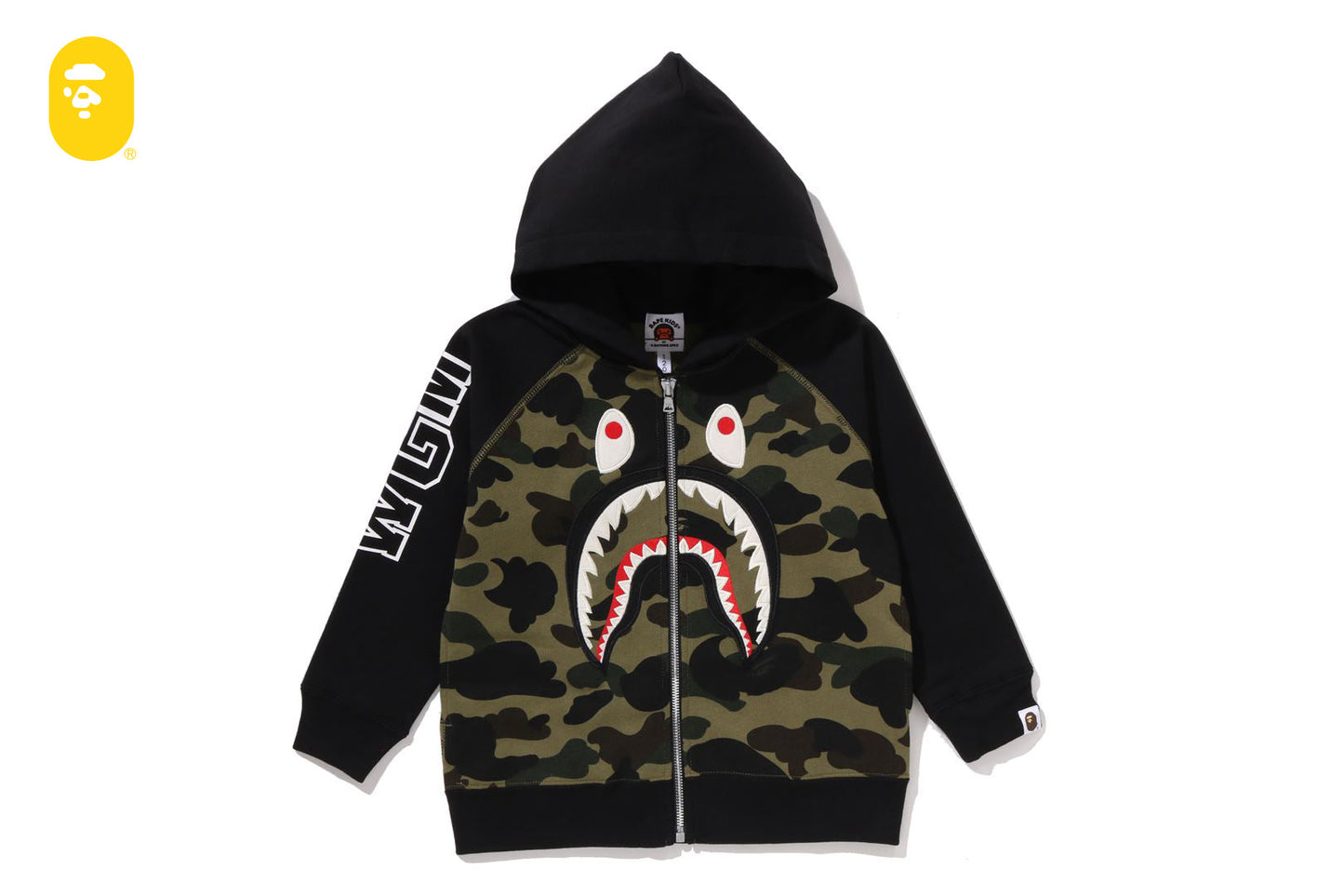 BAPE 1ST CAMO SHARK PATCH ZIP HOODIE