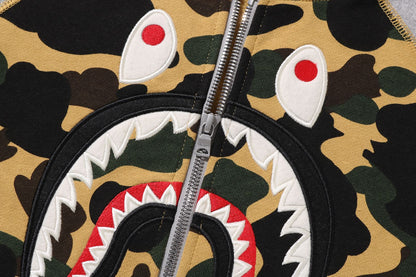 BAPE 1ST CAMO SHARK PATCH ZIP HOODIE