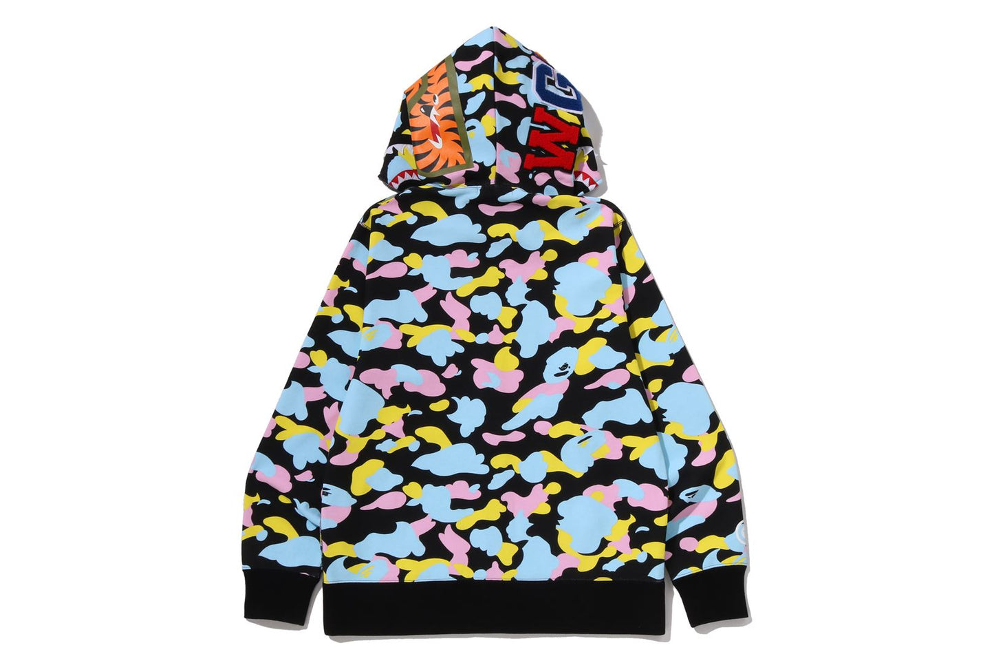 BAPE NEW MULTI CAMO SHARK FULL ZIP HOODIE