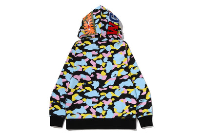 BAPE NEW MULTI CAMO SHARK FULL ZIP HOODIE