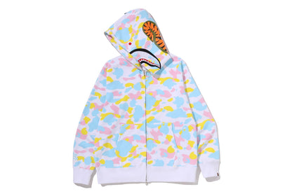 BAPE NEW MULTI CAMO SHARK FULL ZIP HOODIE