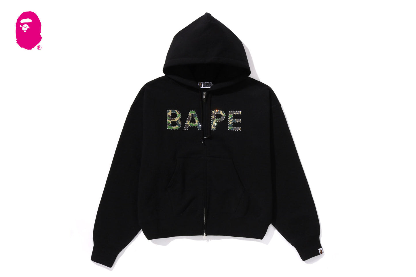BAPE ABC CAMO CRYSTAL LOGO 寬版拉鍊連帽外套