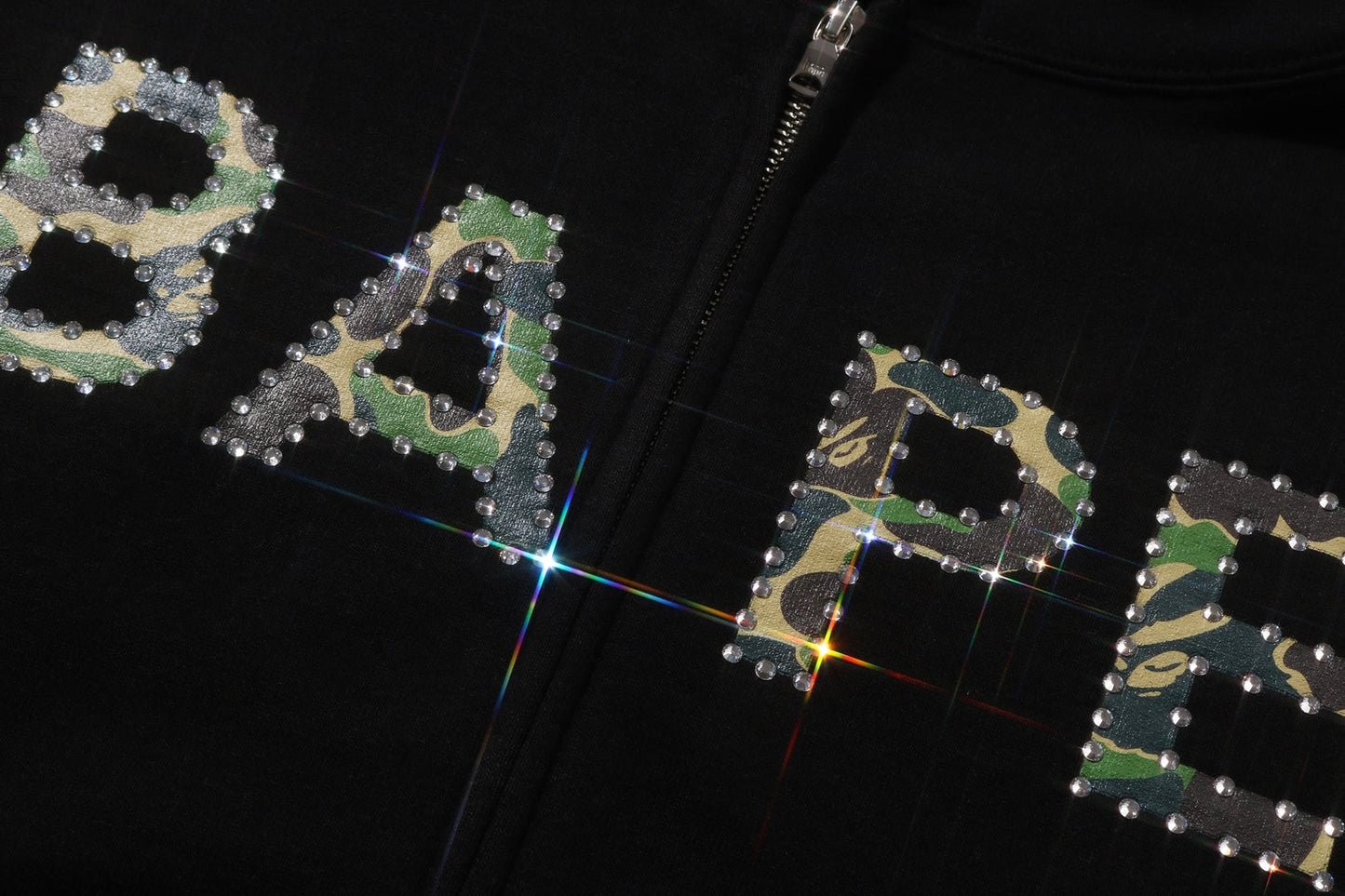 BAPE ABC CAMO CRYSTAL LOGO 寬版拉鍊連帽外套