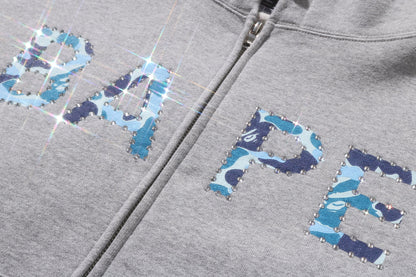 BAPE ABC CAMO CRYSTAL LOGO 寬版拉鍊連帽外套