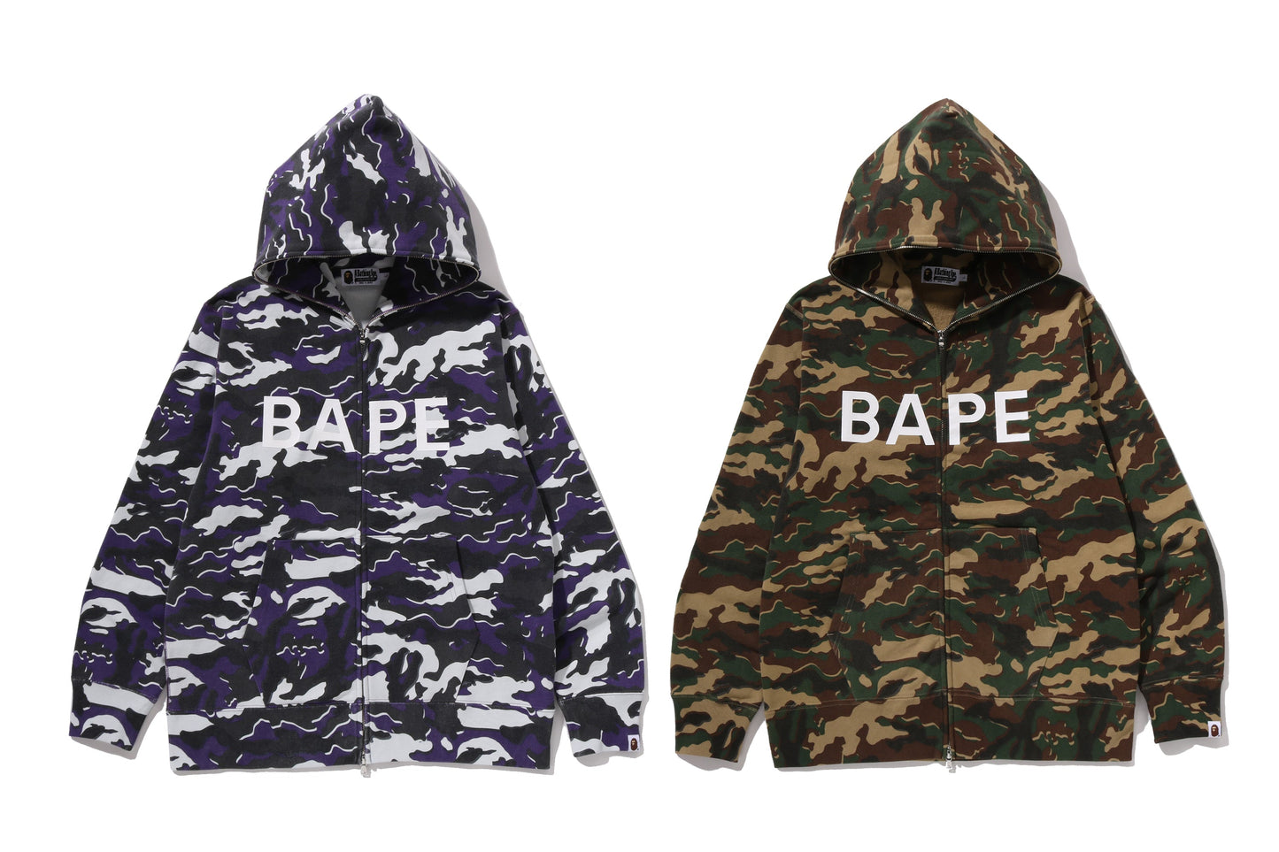 BAPE GLITCH WOODLAND CAMO FULL ZIP HOODIE