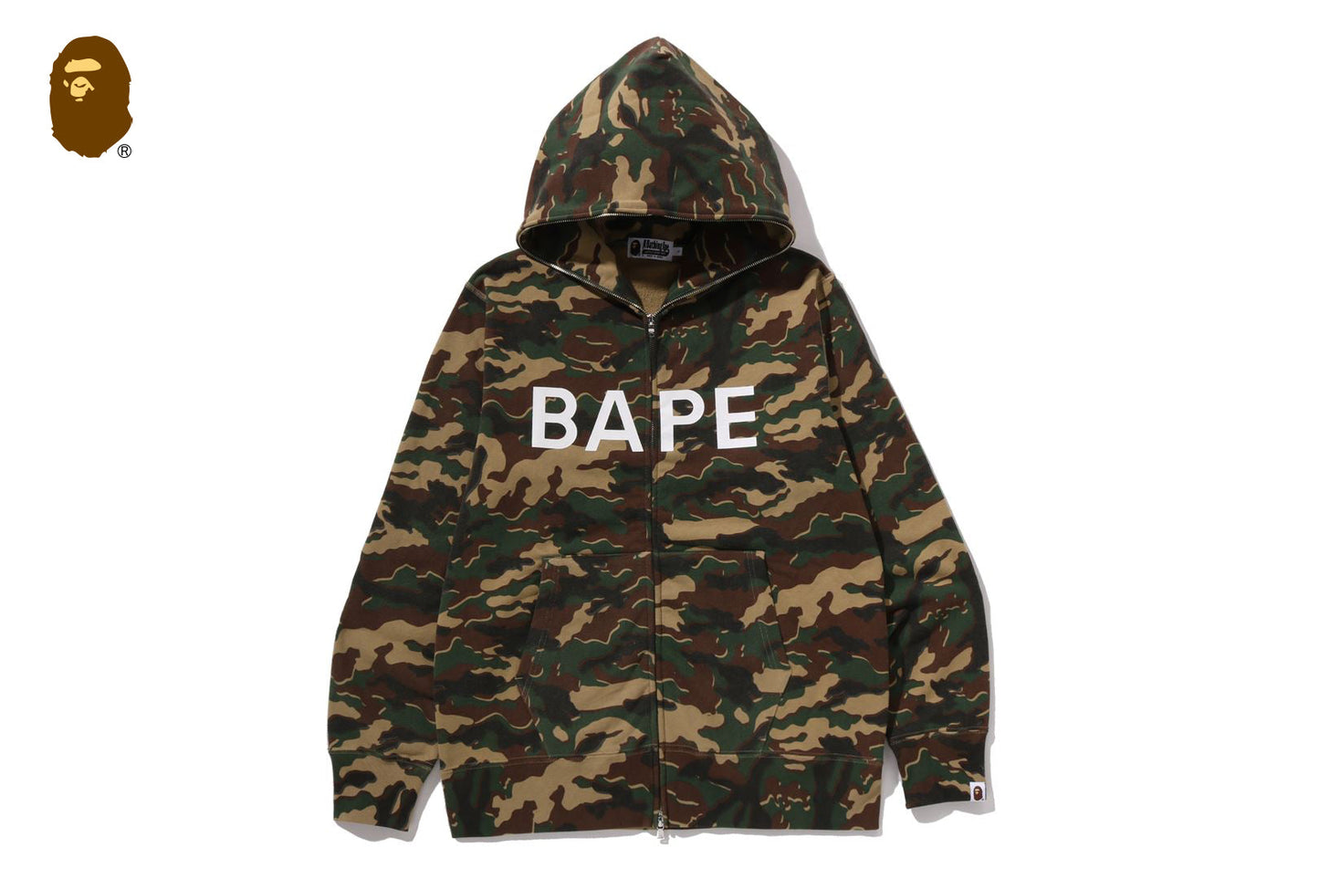BAPE GLITCH WOODLAND CAMO FULL ZIP HOODIE