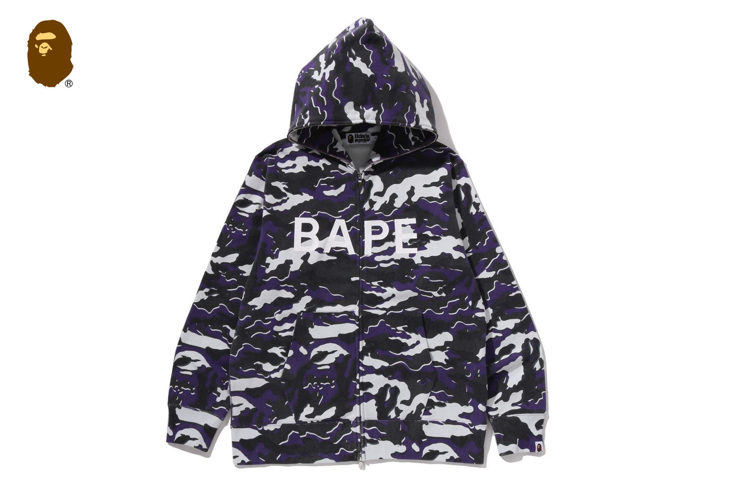 BAPE GLITCH WOODLAND CAMO FULL ZIP HOODIE