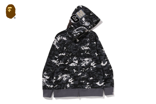 BAPE MULTI PIXEL CAMO SHARK REGULAR FIT FULL ZIP HOODIE