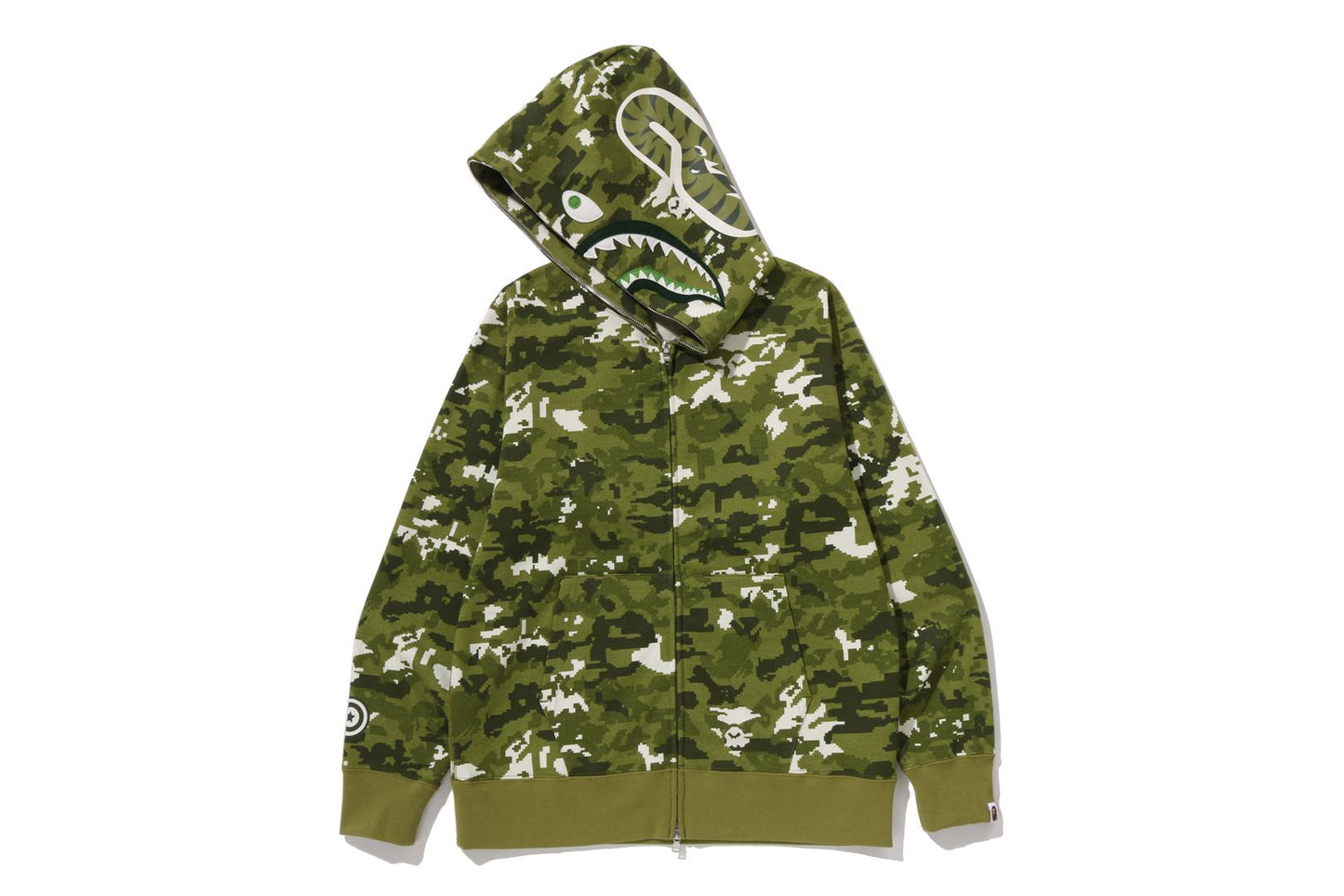 BAPE MULTI PIXEL CAMO SHARK REGULAR FIT FULL ZIP HOODIE